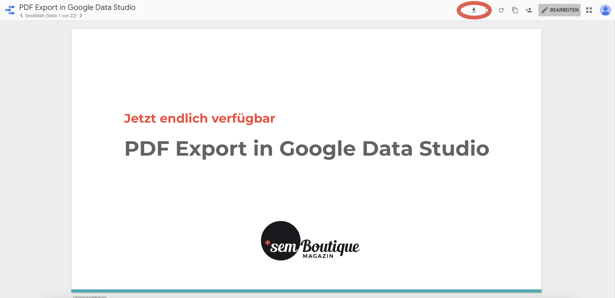 PDF Export in Google Data Studio