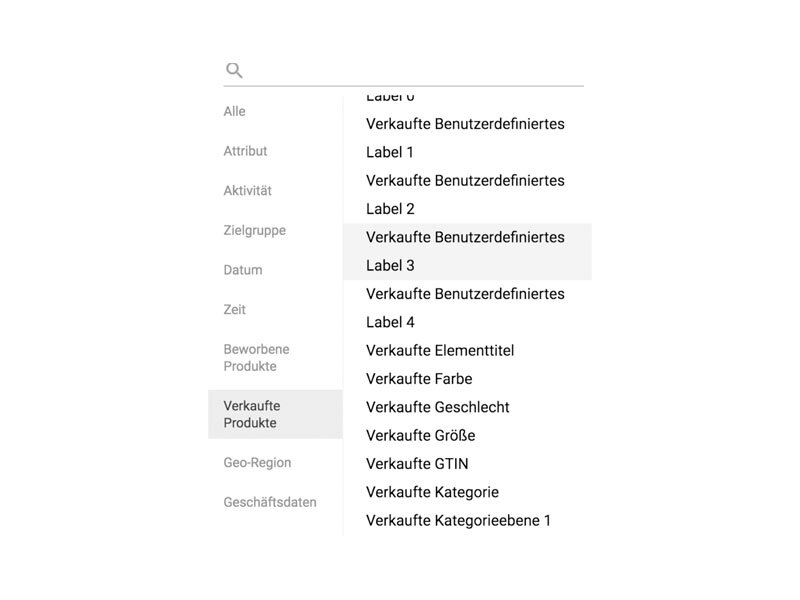 Detail Reports: Verkaufte Produkte